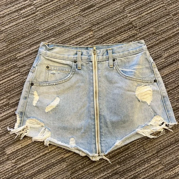 LF Beatrice Zip Front Denim Skirt - Picture 1 of 3